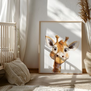 Safari nursery art, Giraffe print, PRINTABLE art, Safari animals wall art, Baby giraffe, Safari nursery decor theme, Nursery wall art