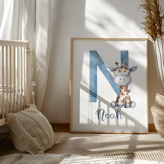 Custom Giraffe Nursery Decor | Cute Giraffe Print | Giraffe for Baby | Giraffe Baby Shower | Giraffe Wall Art | Giraffe Personalized
