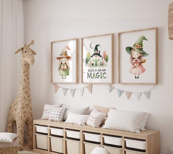 Witch Cottage Decor - Witches Wall Art - Cute Witch PNG - Witch Gifts - Magic Wall Art - Witch Printable - Believe in Your Own Magic