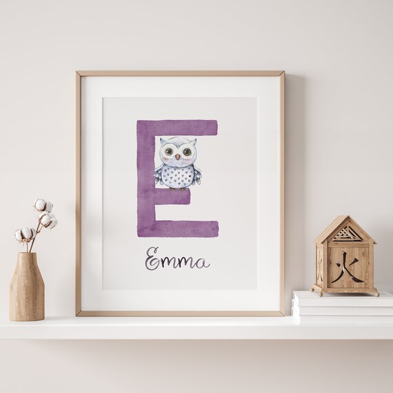 Custom Owl | Nusery Name Sign | Boho Owl | Owl Nursery Decor | Cute Owl PNG | Owl Printable | Owl Gift | Grandchildren Sign | Owl Wall Art