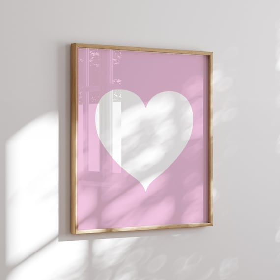 Heart Printable Wall Art, Fun Wall Art, Pink Heart Print, Valentine's Day Decor, Kids Bedroom Decor, Home Decor, Valentine Day