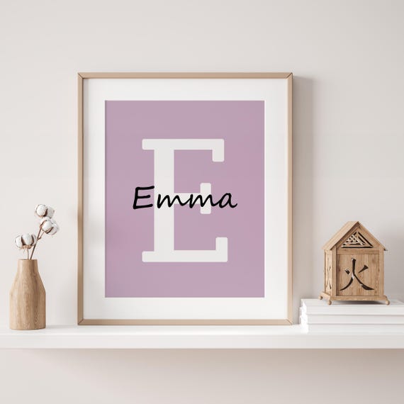 Personalised Initial Print, Initial Name Print, Letter Print Wall Art, Boys & Girls Bedroom Nursery Decor, Digital Nursery Wall Art Print