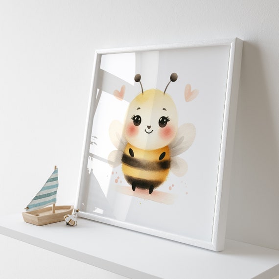 Bee Nursery Digital Artwork - Perfect for Kids' Rooms - Cute Bee Picture with White Background