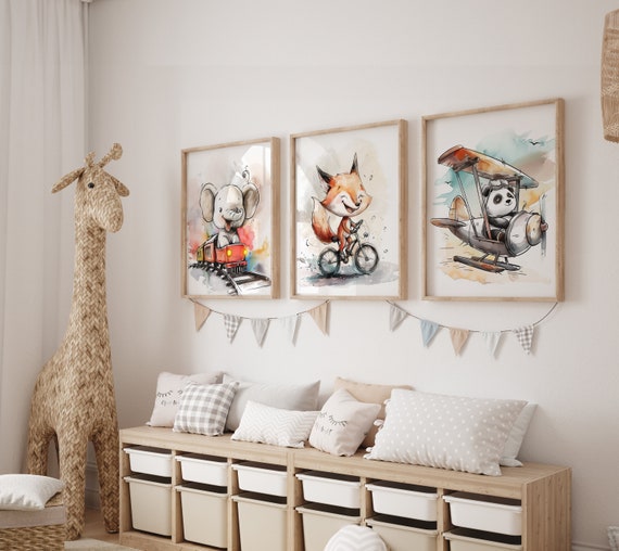 Transportation Nursery Decor Animals for Nursery Fox Print for Kids Gifts for Toddlers Elephant Nursery Art Digital Download Panda Nursery