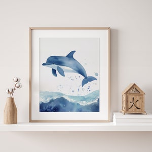 Delfin Druck für Kinderzimmer Delphin Wandkunst Delfin Geschenke Delfin Kinderzimmer Meerestiere Delfin Druck