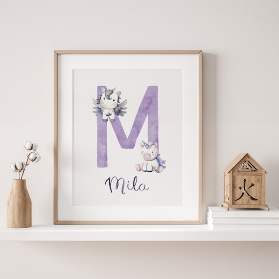 Unicorn Name Sign | Personalized Unicorn | New Parents Gift | Whimsical Art Print | Downloadable Prints | Unicorn Printable | Unicorn Poster