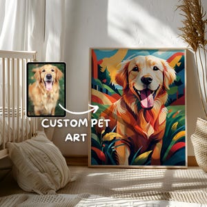 Custom Abstract Pet Pop Art Portrait Custom Dog Portrait, Pop Art From Photo, Custom Personalized Colorful Pet Dog Lover Gift Cat Lover Gift