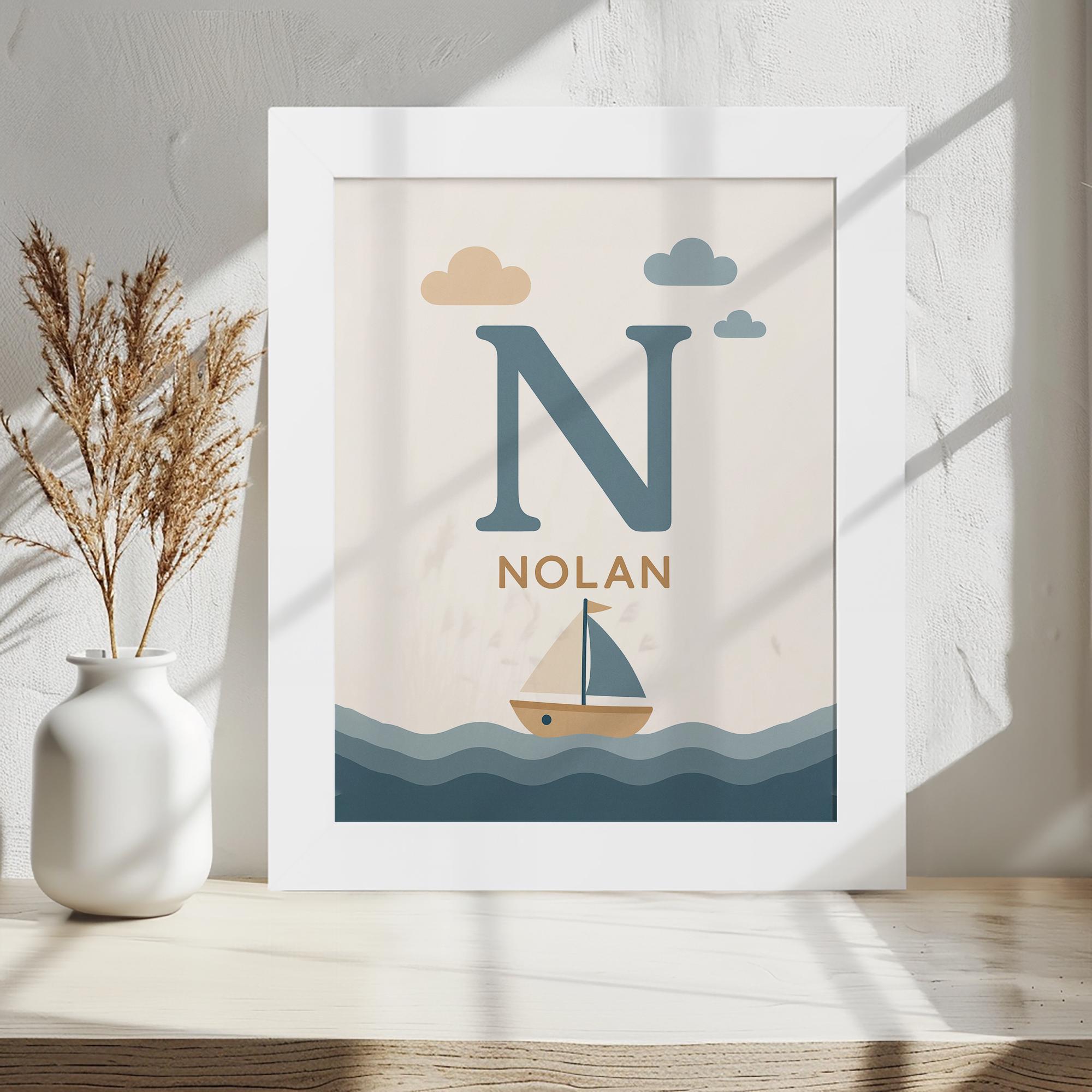 Nolan Vintage Plastic Street Sign - 18 Inch Wide Custom Name Sign For Indoor/Outdoor Decor