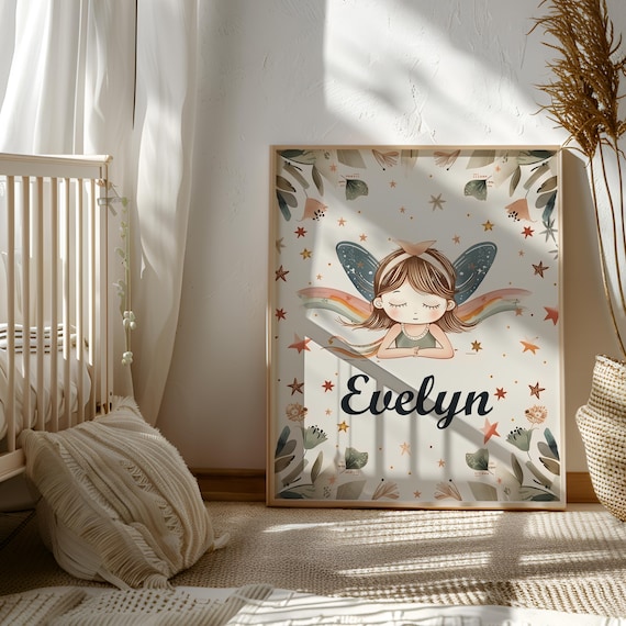 Personalized Fairy for Kids Room | Fairy Decor with Name | Custom Fairy Wall Art | Unique Printable | Unique Gift for Girl | Gift for Niece