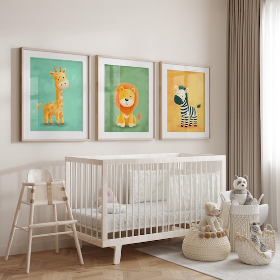 Safari Nursery Wall Prints, Boho Nursery Prints, jungle animals, earth colors, Nursery Art, animal Nursery Decor, animal prints