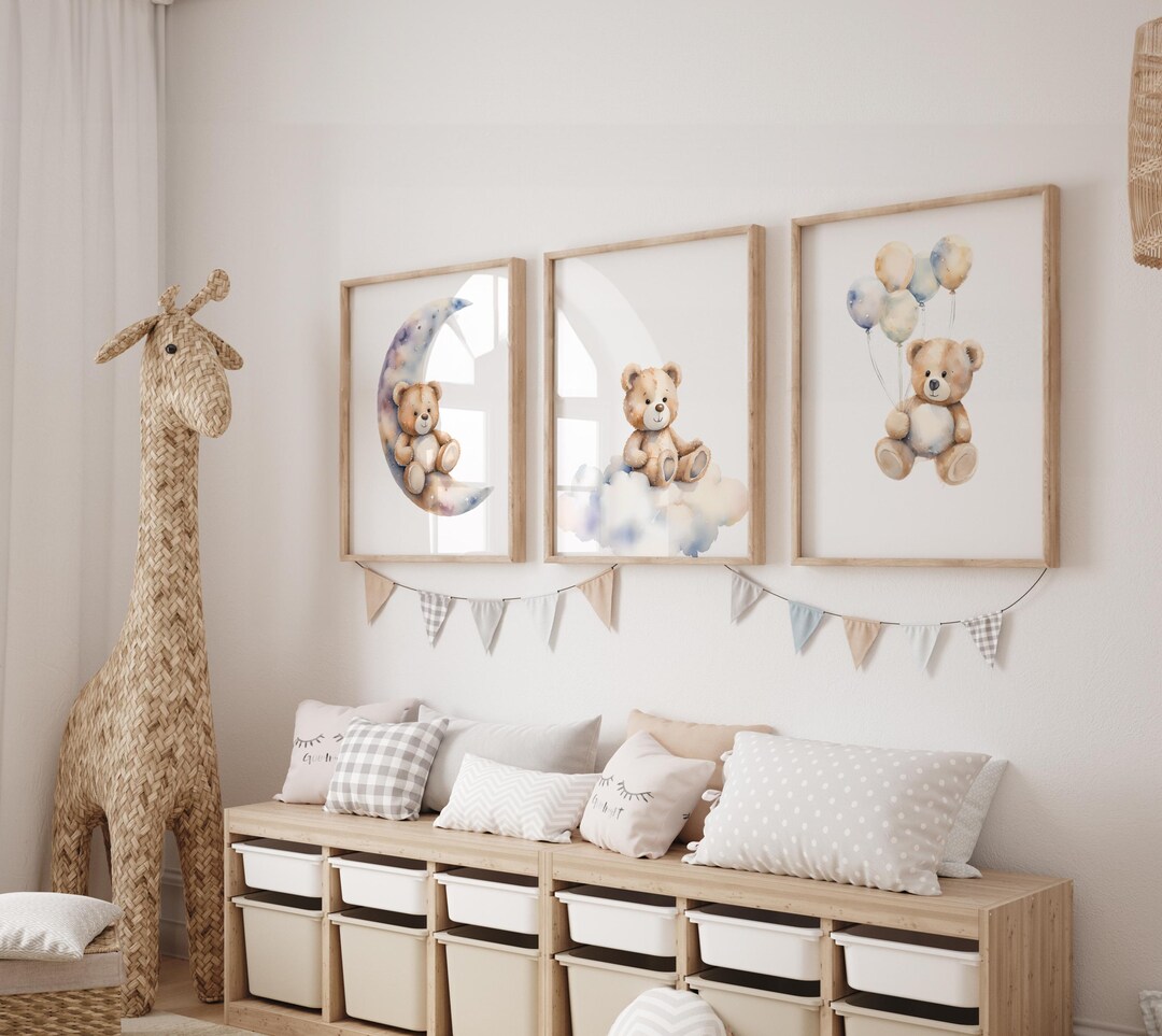 Nursery Decor Bear, Nursery Decor Boy, Bear Nursery Print, Teddy Bear ...