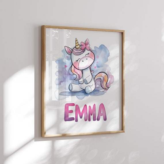 Unicorn with Name | Unicorn Nursery Prints | Custom Unicorn Sign | Unicorn Printable | Unicorn Wall Art | Unicorn Decor for Girls Room