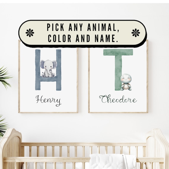 Brothers Room Decor | Brothers Wall Art | Twin Name Wall Art | Twin Name Sign | Kids Wall Art Prints | Brothers Gift | Children Wall Name