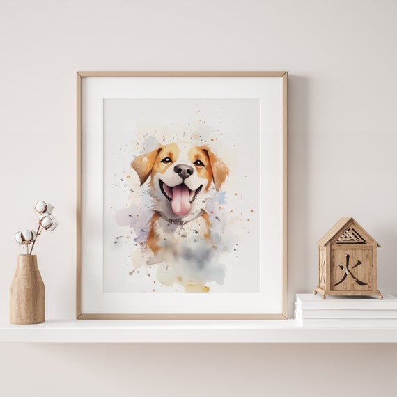 Whimsical Dog Digital Download - Nursery Artwork - Cute Gifts for Babies and Children Rooms