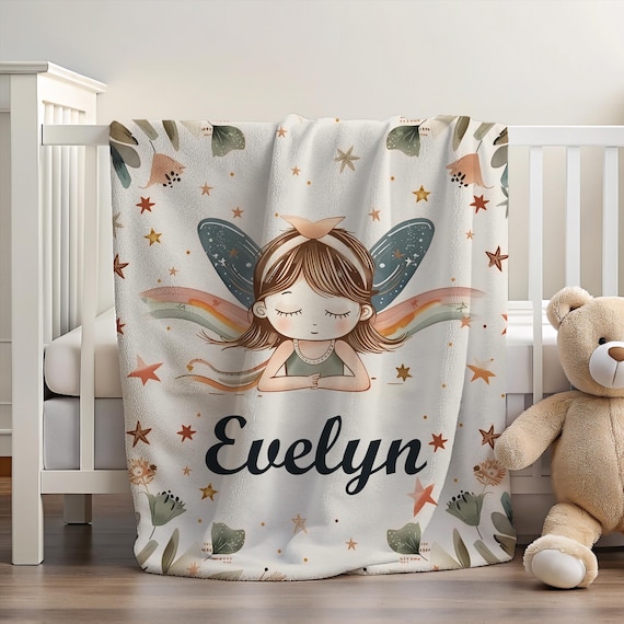 Personalized Fairy Blanket with Name | Custom Fairy Blanket | Fairy Blanket Monogram | Fairy Blanket Customized | Blanket for Toddler