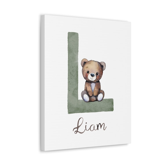 Bear Canvas Wall Art | Custom Framed Sign | Bear Frame | Framed Nursery Prints | Bear Nursery Name Sign | Bear Nursery Wall Decor