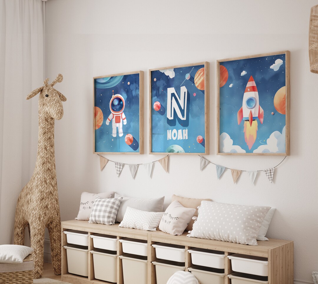 Custom Space Nursery Decor | Space Name Sign | Outer Space Wall Art ...