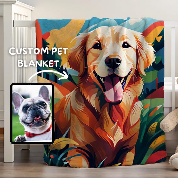 Custom Pet Blanket | Personalized Pet Blanket | Dog Blanket from Photo | Personalized Dog Blanket | Dog Memorial Blanket | Pet Keepsake