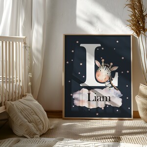 Letrero de cebra para habitación infantil, arte de pared de cebra para guardería, decoración de guardería con estrellas, arte de pared digital para guardería para niño pequeño, arte de pared digital imprimible