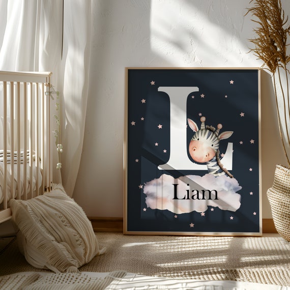 Zebra Sign for Childs Room Zebra Nursery Wall Art Stars Nursery Decor Digital Nusery Wall Art for Toddler Boy Digital Wall Art Printable