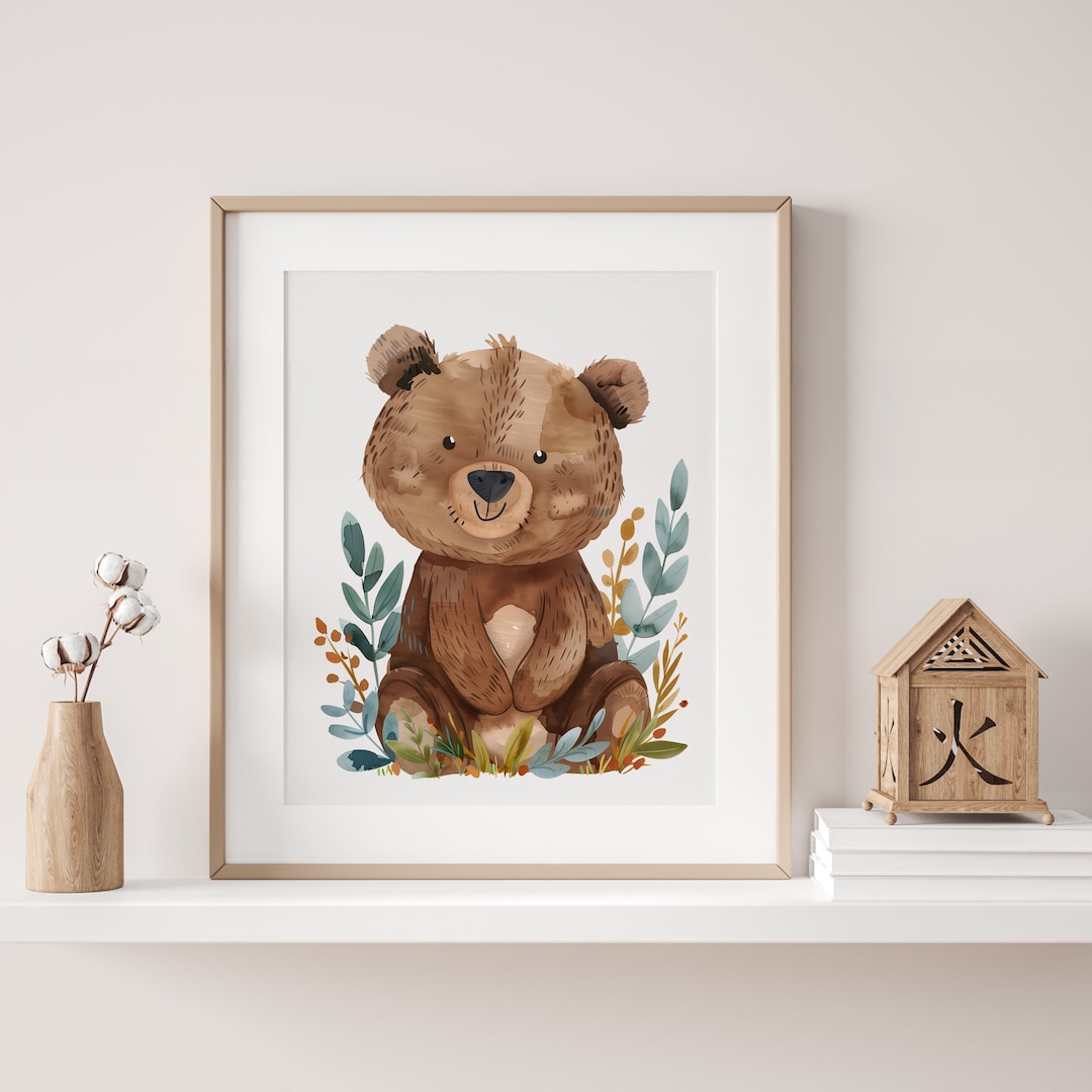 Bear Poster - Wall Art for Nursery Room - Digital Print - Gift for Kids ...