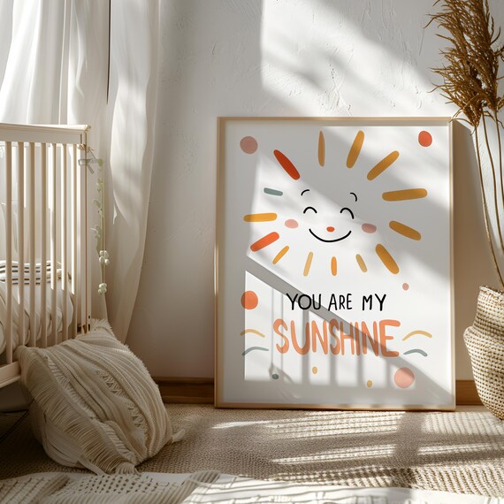 You Are My Sunshine Print, Boho Nursery Print, Kids Prints, Nursery Wall Art, Kids Printables, Playroom Decor *DIGITAL DOWNLOAD*