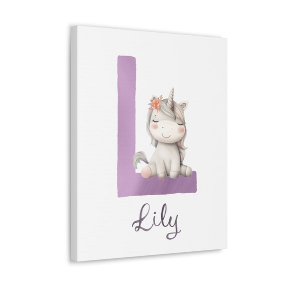 Unicorn Canvas Wall Art | Framed Kids Art | Custom Nursery Wall Art | Name Sign Canvas | Unicorn Frame | Fantasy Nursery Decor