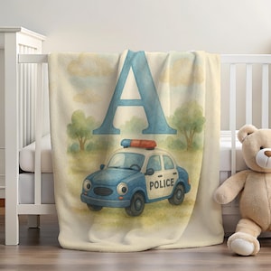 Personalisierte Polizei Auto Kinderzimmer Decke Personalisierte Baby Decke für Weltraum Liebhaber Geschenk