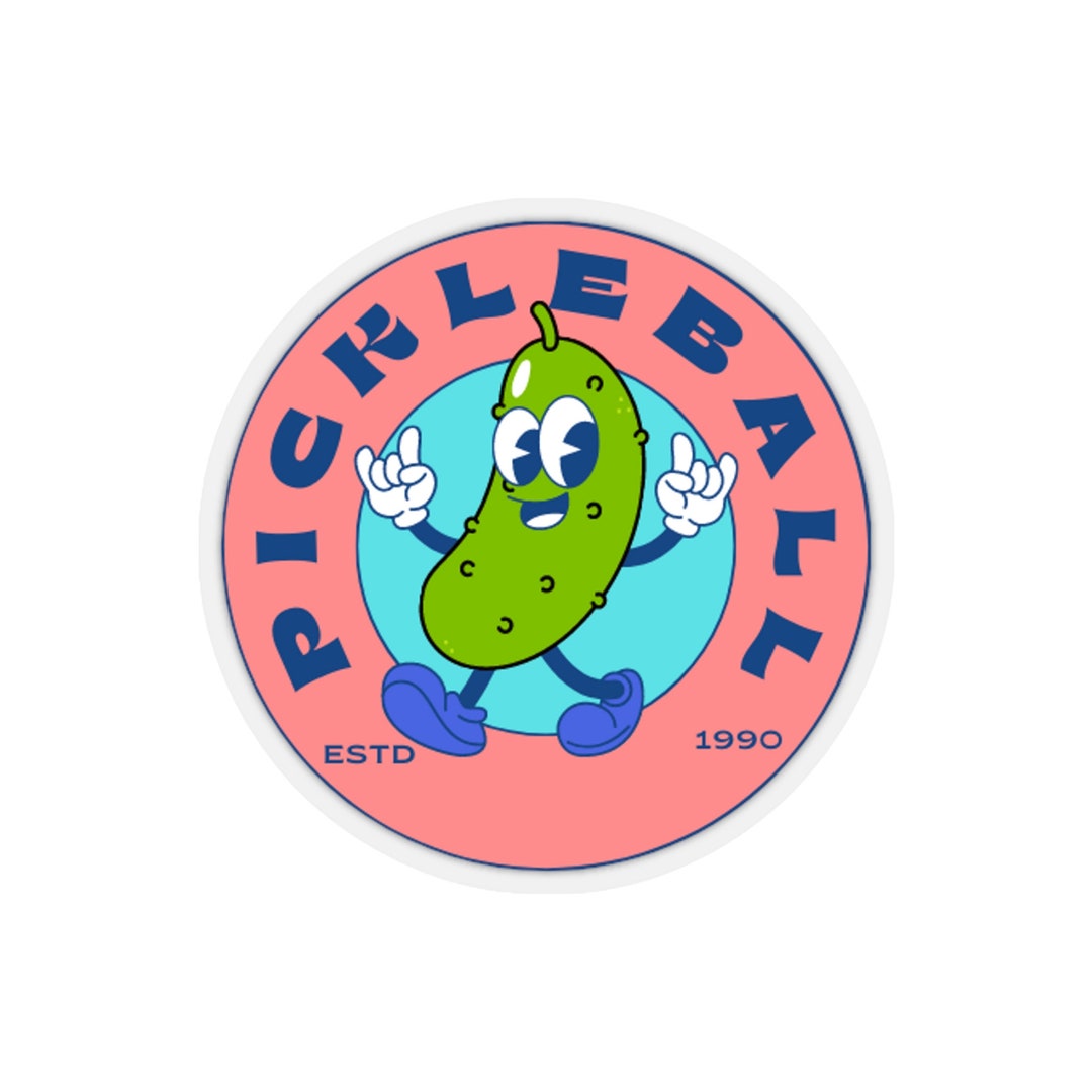 Retro Pickle Ball Aesthetic Kisscut Stickers Etsy