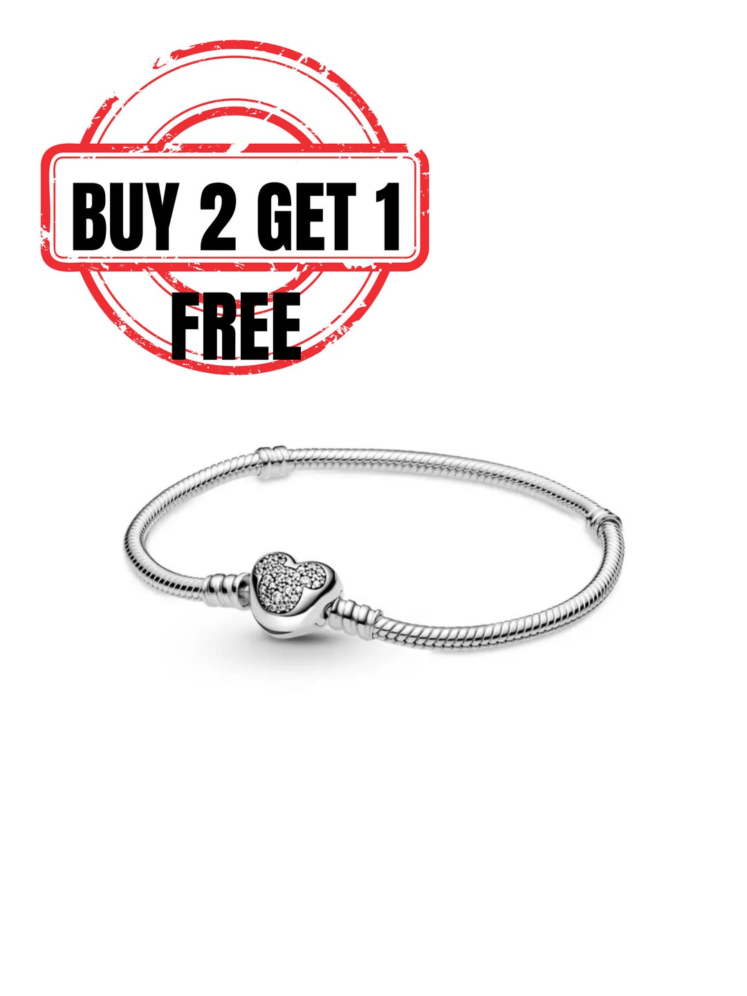 Clasp Bracelet, Pandora Bracelet, Heart Shape Bracelet, Silver Clasp