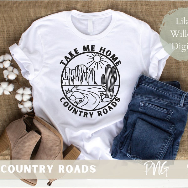 Country Roads Take Me Home Sign Song Lyrics Western SVG