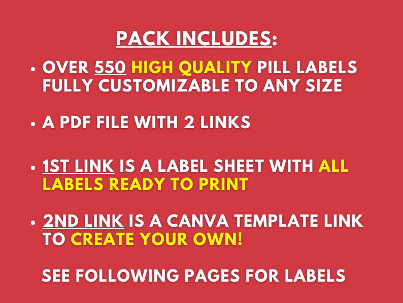 Pocket Pharmacy Printable Labels Pill Container Travel Pill Etsy