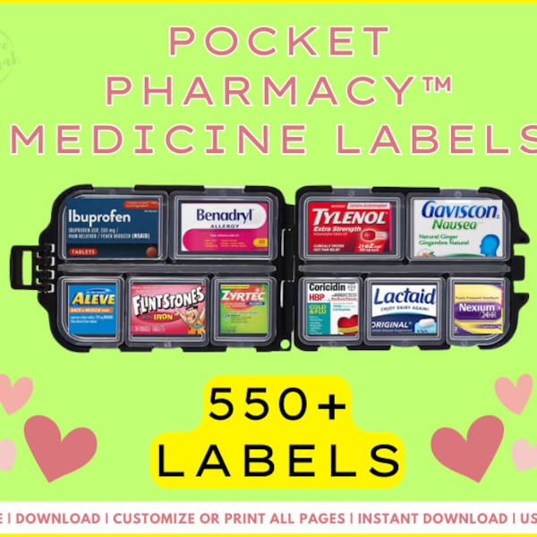 Pill Pal Labels Etsy