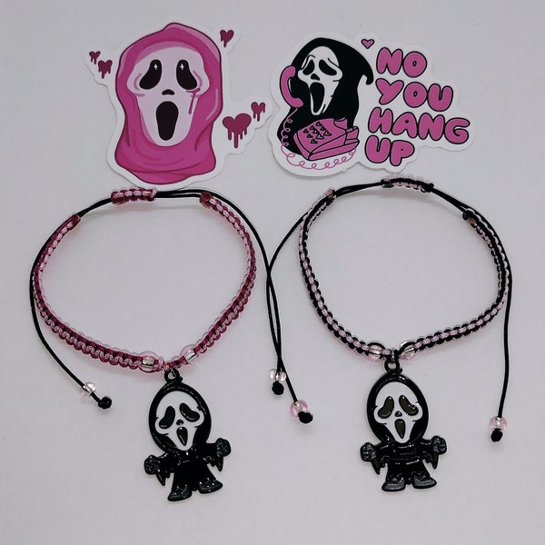 Pink Ghostface Scream Valentines Bracelets pulseras