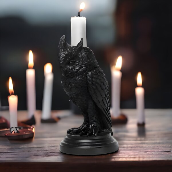 Owl - The Nevermore Gothic Candle Holder Ornament