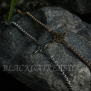Witches Knot Charm Bracelet | Protection Charm, Wicca, Pagan, Gothic, Silver, Gold, Stainless Steel, Adjustable, Gifts for Her/Birthday