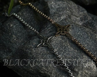 Witches Knot Charm Bracelet | Protection Charm, Wicca, Pagan, Gothic, Silver, Gold, Stainless Steel, Adjustable, Gifts for Her/Birthday