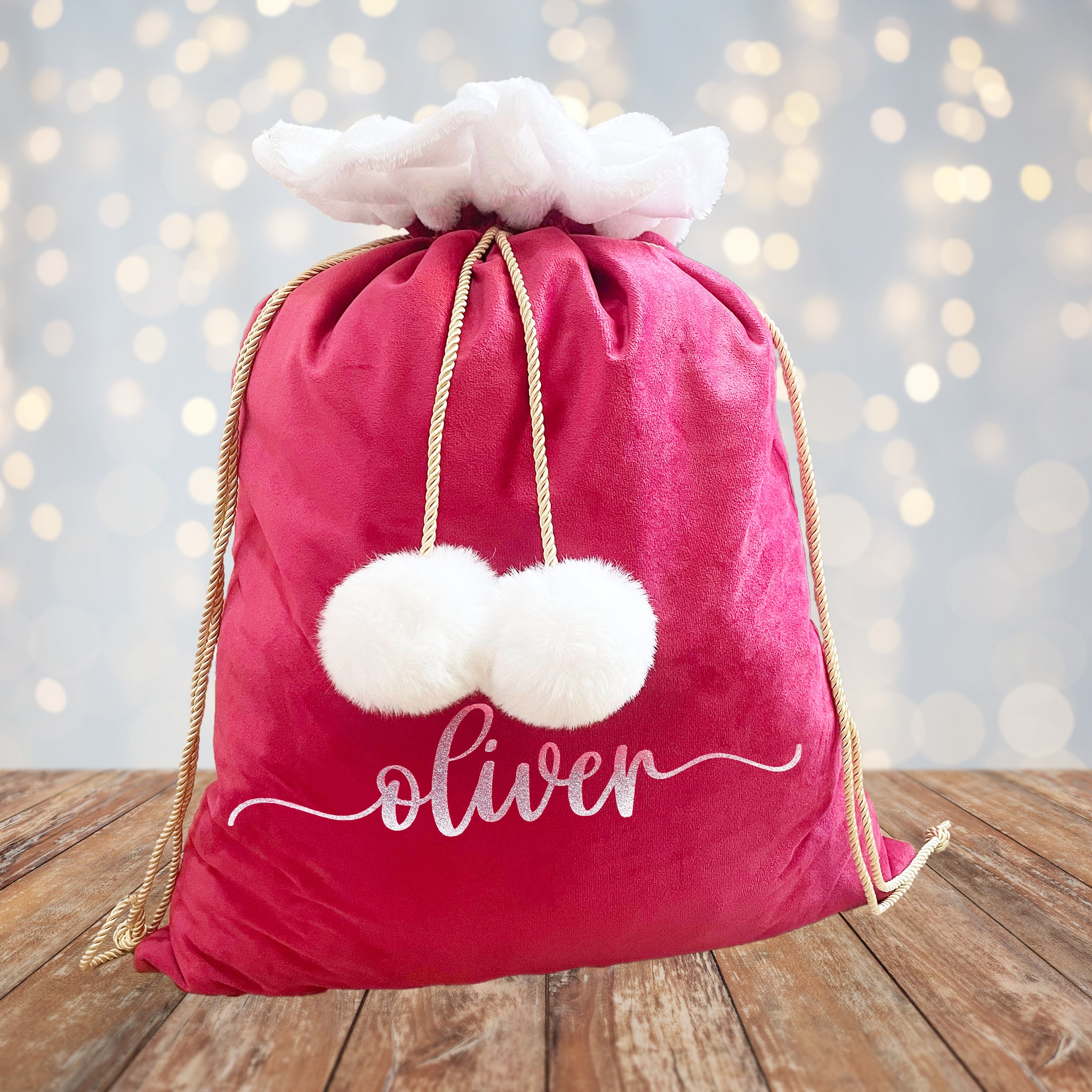 Personalized Red Christmas Gift Bags, Velvet Sack Bags,christmas Sack