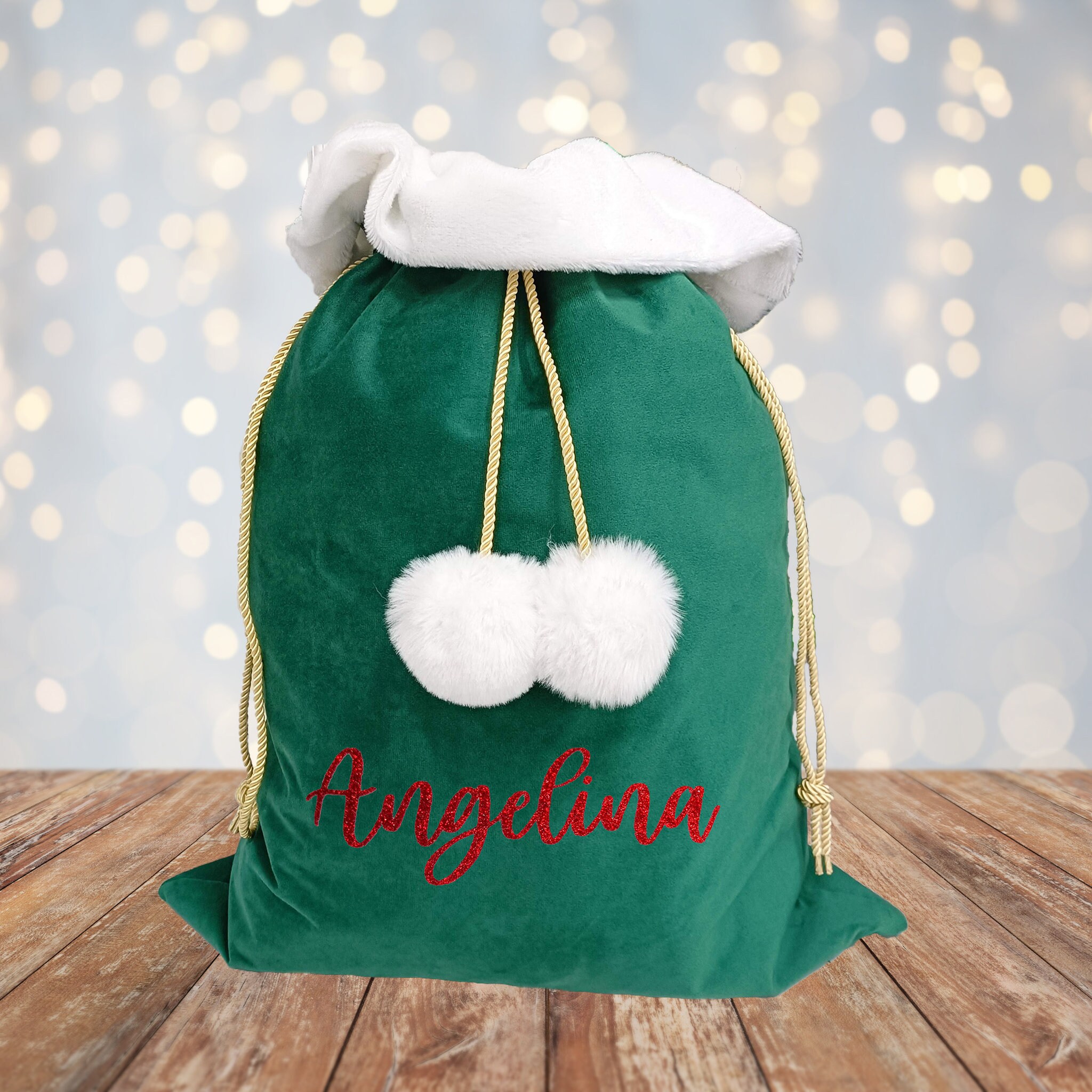 Personalized Red Christmas Gift Bags, Velvet Sack Bags,christmas Sack