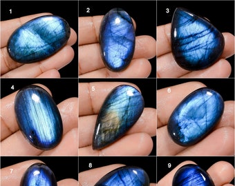 Natural Blue Labradorite Cabochon Blue Fire Labradorite Crystal Loose Gemstone Birthstone For Jewelry Making Stone (Stone As Picture )