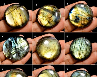 Labradorite Cabochon Multi Natural Round Labradorite Crystal Loose Gemstone Birthstone For Making Jewelry Gift For Her (Stone As picture)