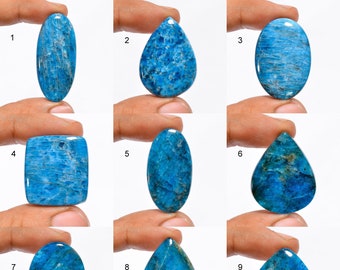 Apatite Cabochon Loose Gemstone Natural Blue Apatite Crystal For Jewelry Making Stone, Gift for Her