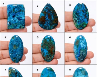 Pietra preziosa sciolta di azzurrite naturale cabochon per realizzare gioielli (pietra come immagine)