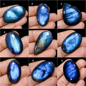 Natural Blue Labradorite Cabochon Blue Fire Labradorite Crystal Loose Gemstone Birthstone For Jewelry Making Stone Stone As Picture image 1