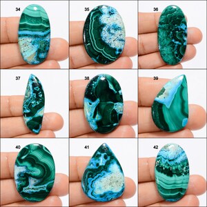 Natural Chrysocolla Malachite Cabochon Green Sky Gemstone Mix Shape Chrysocolla Malachite Stone Flat Back Malachite Chrysocolla As picture image 5