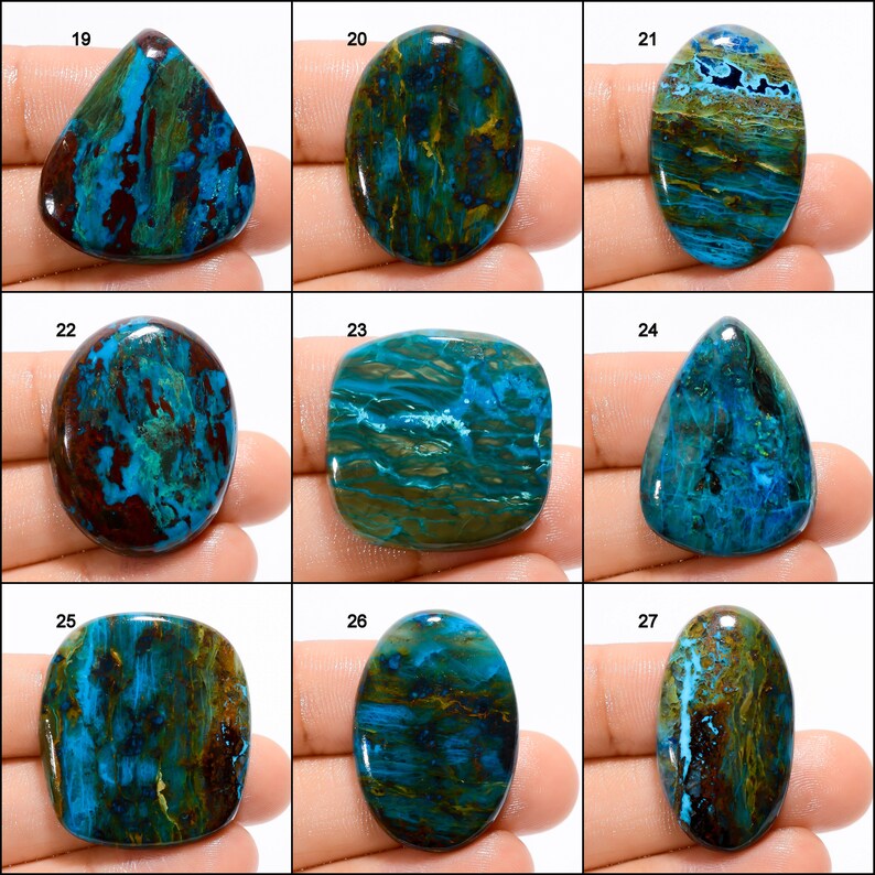 Natural Shattuckite Cabochon Loose Shattuckite Gemstone Shattuckite Crystal Good Quality Both Side Polished Stone Shattuckite as a picture image 3