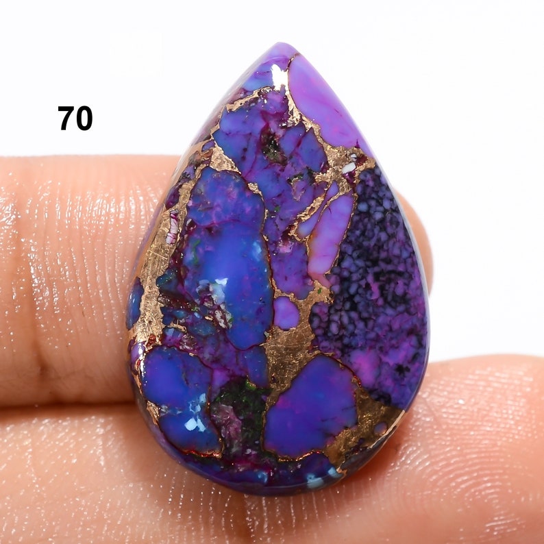 Natural Purple Copper Turquoise Cabochon Purple Gemstone Purple Copper Turquoise Stone Round Square Shape Purple Crystal Stone as picture 70. 26X17X4 mm 19Crt