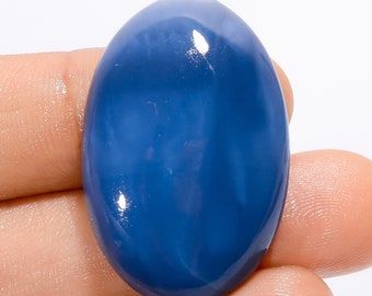 Natural Blue Opal Cabochon Blue Opal Stone Blue Opal Crystal Blue Color Crystal 33X22X7 mm Size 35 Carat Oval Blue Stone  (Opal As picture