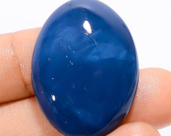 Natural Blue Opal Cabochon Blue Opal Stone Blue Opal Crystal Blue Color Crystal 31X23X7 mm Size 40 Carat Oval Blue Stone  (Opal As picture