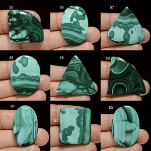 Cabochon di malachite naturale Pietra verde di cristallo di malachite verde Pietra liscia su entrambi i lati con retro piatto lucido Malachite malachite come immagine immagine 7